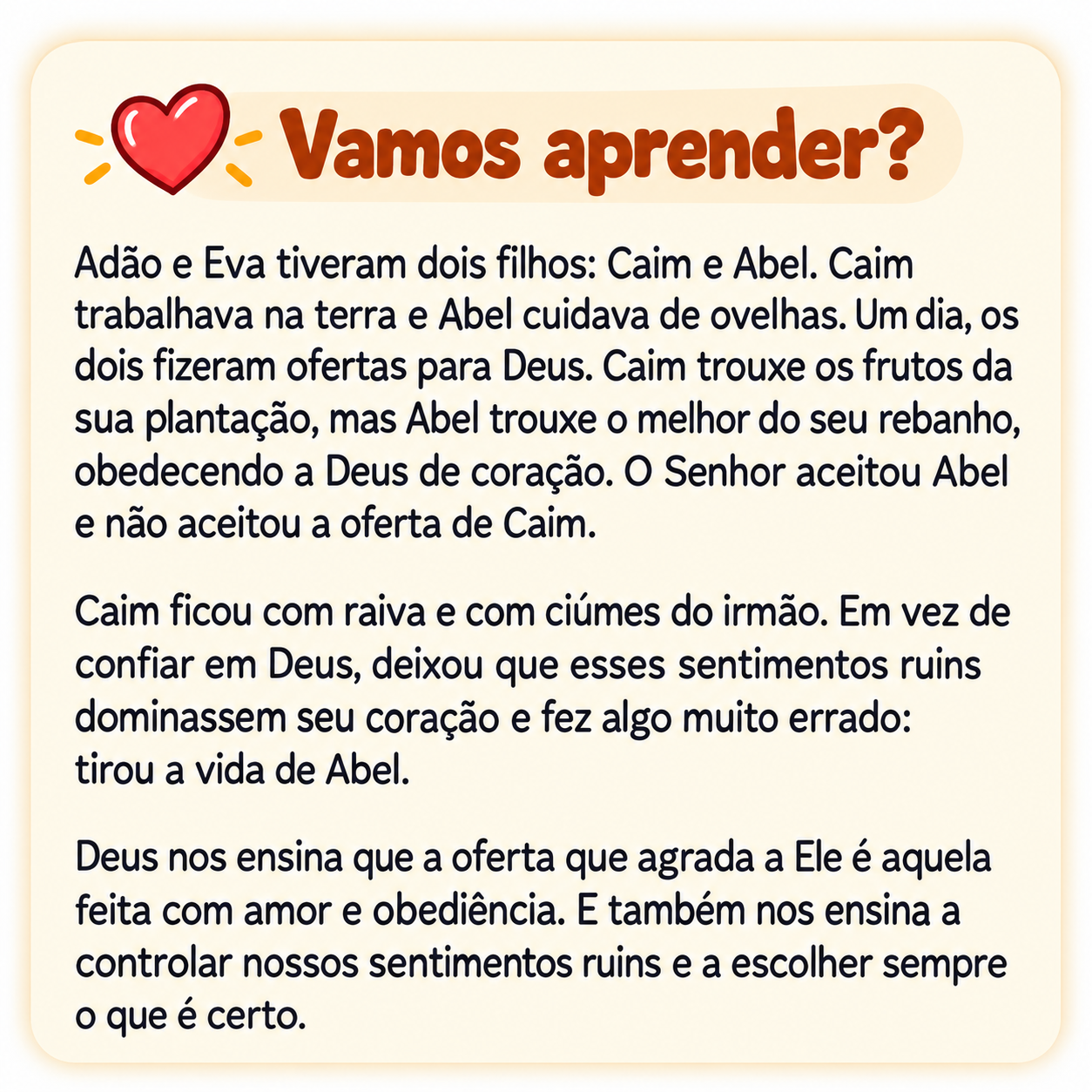 Página de exemplo: Explicação em linguagem de criança