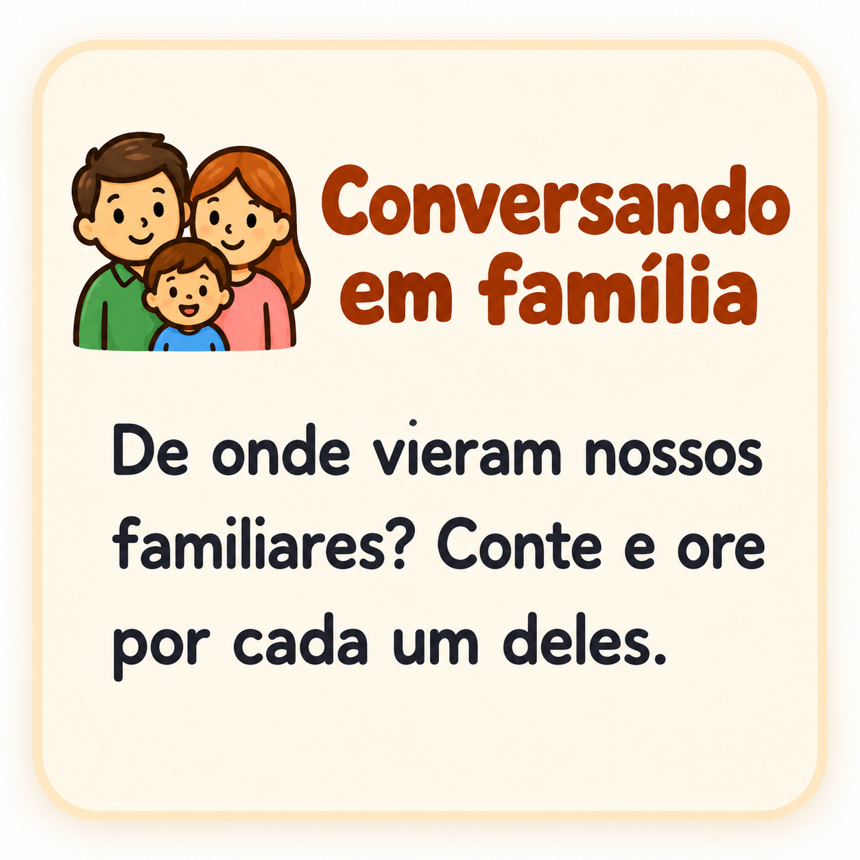 Página de exemplo: Conversa em família